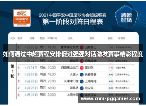如何通过中超赛程安排促进强强对话激发赛事精彩程度